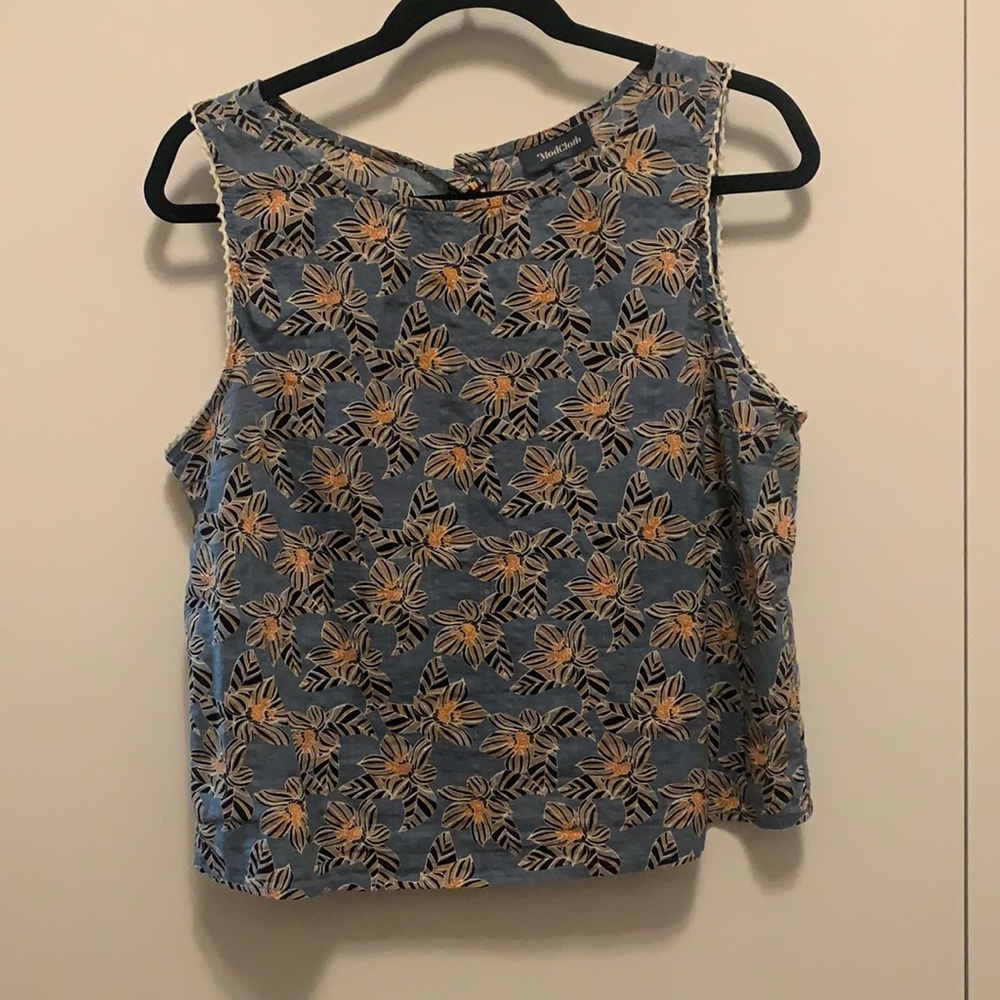 ModCloth Cotton Button Back Top